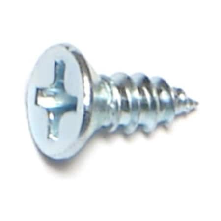 Midwest Fastener Sheet Metal Screw, #6 x 3/8 in, Zinc Plated Steel Flat Head Phillips Drive, 100 PK 03001